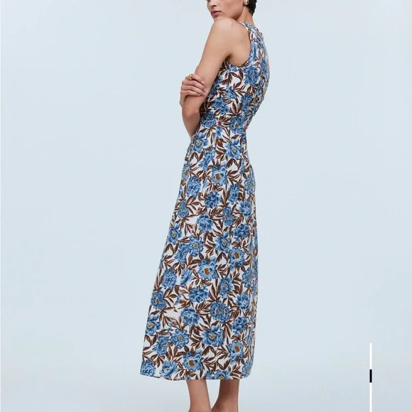 Madewell NWT Sleeveless V-Neck Midi Dress in Floral - Size 4 - Picture 3 of 12